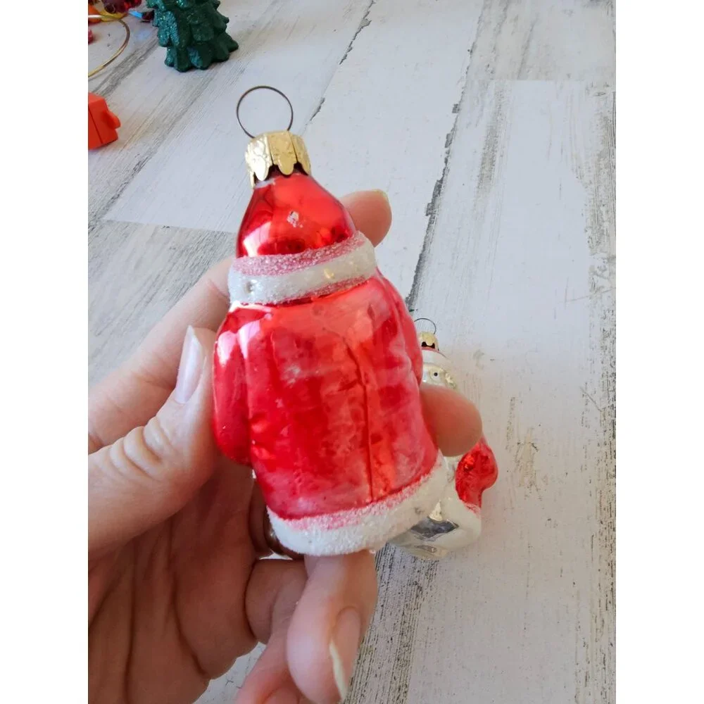 Vintage West Germany Santa tree‎ Glass Mercury ornament figural Xmas tree